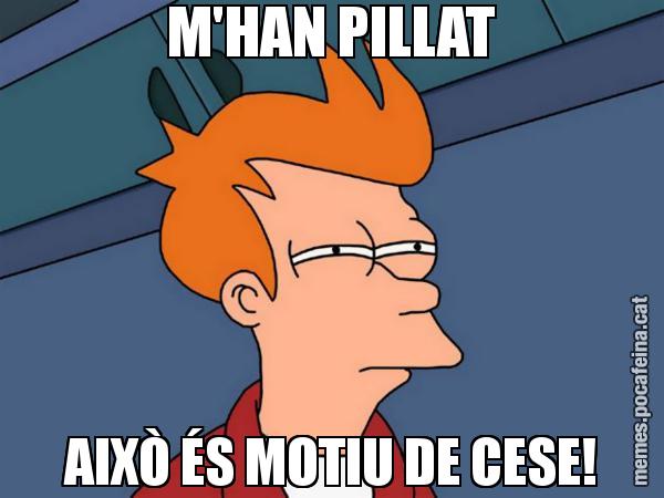 M'HAN PILLAT AIXÒ ÉS MOTIU DE CESE! - Futurama Fry