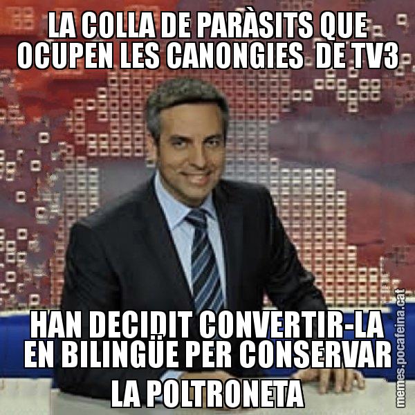 LA COLLA DE PARÀSITS QUE OCUPEN LES CANONGIES  DE TV3 HAN DECIDIT CONVERTIR-LA EN BILINGÜE PER CONSERVAR LA POLTRONETA - Trollicer