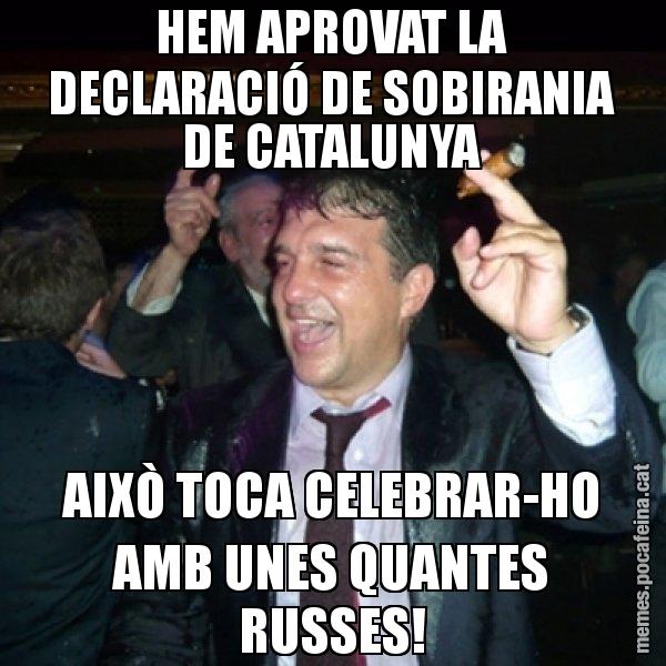 HEM APROVAT LA DECLARACIÓ DE SOBIRANIA DE CATALUNYA AIXÒ TOCA CELEBRAR-HO AMB UNES QUANTES RUSSES! - Laporta de Festa