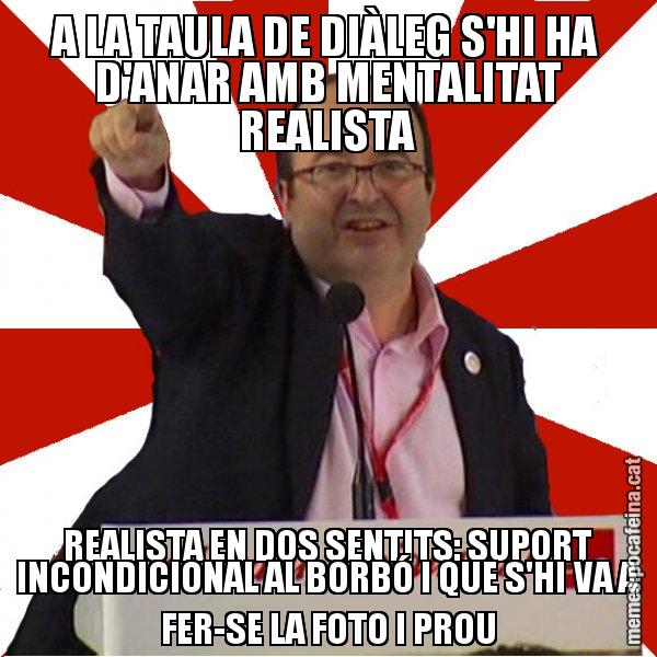 A LA TAULA DE DIÀLEG S'HI HA D'ANAR AMB MENTALITAT REALISTA REALISTA EN DOS SENTITS: SUPORT INCONDICIONAL AL BORBÓ I QUE S'HI VA A FER-SE LA FOTO I PROU - Miquel Iceta