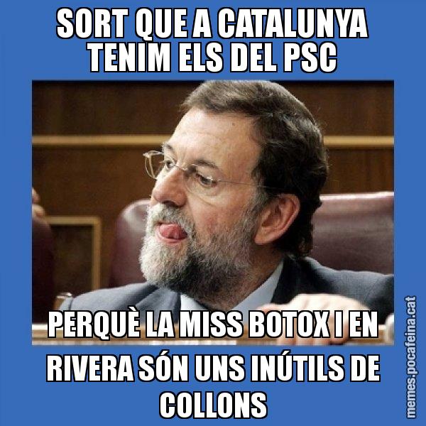 SORT QUE A CATALUNYA TENIM ELS DEL PSC PERQUÈ LA MISS BOTOX I EN RIVERA SÓN UNS INÚTILS DE COLLONS - Mmmmmariano Rajoy