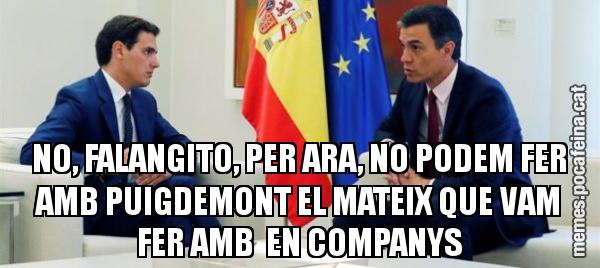 NO, FALANGITO, PER ARA, NO PODEM FER AMB PUIGDEMONT EL MATEIX QUE VAM FER AMB  EN COMPANYS