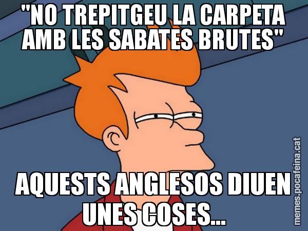 "NO TREPITGEU LA CARPETA AMB LES SABATES BRUTES" AQUESTS ANGLESOS DIUEN UNES COSES... - Futurama Fry