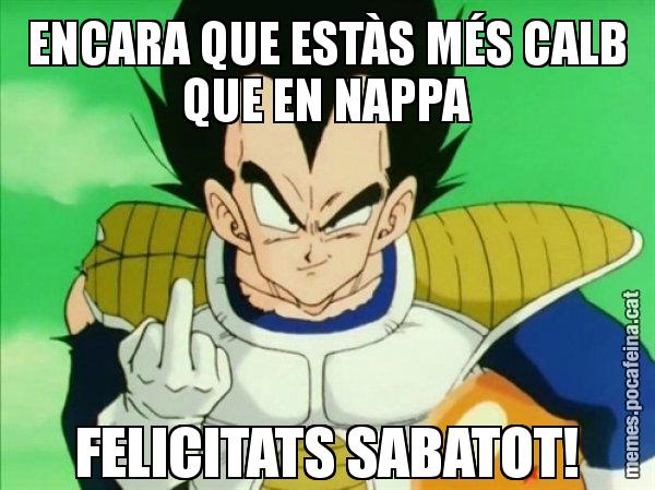 ENCARA QUE ESTÀS MÉS CALB QUE EN NAPPA FELICITATS SABATOT! - Vegeta