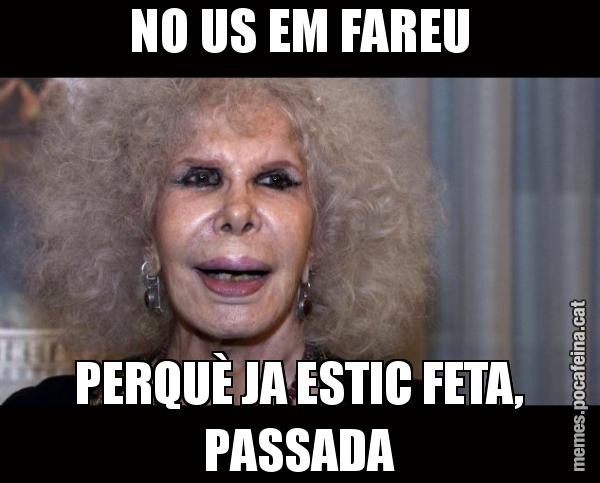NO US EM FAREU PERQUÈ JA ESTIC FETA, PASSADA