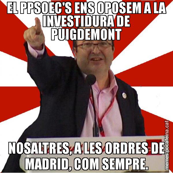EL PPSOEC'S ENS OPOSEM A LA INVESTIDURA DE PUIGDEMONT NOSALTRES, A LES ORDRES DE MADRID, COM SEMPRE. - Miquel Iceta