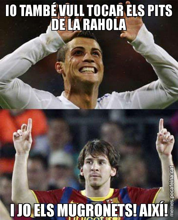 IO TAMBÉ VULL TOCAR ELS PITS DE LA RAHOLA I JO ELS MUGRONETS! AIXÍ! - Messi VS Cristiano
