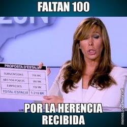 FALTAN 100 POR LA HERENCIA RECIBIDA