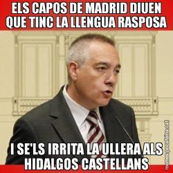 ELS CAPOS DE MADRID DIUEN QUE TINC LA LLENGUA RASPOSA I SE'LS IRRITA LA ULLERA ALS HIDALGOS CASTELLANS