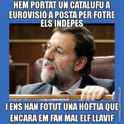 HEM PORTAT UN CATALUFU A EUROVISIÓ A POSTA PER FOTRE ELS INDEPES I ENS HAN FOTUT UNA HÒFTIA QUE ENCARA EM FAN MAL ELF LLAVIF