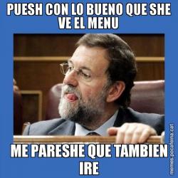 PUESH CON LO BUENO QUE SHE VE EL MENU ME PARESHE QUE TAMBIEN IRE
