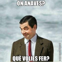 ON ANAVES? QUÈ VOLIES FER?