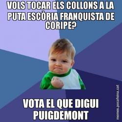 VOLS TOCAR ELS COLLONS A LA PUTA ESCÒRIA FRANQUISTA DE CORIPE? VOTA EL QUE DIGUI PUIGDEMONT