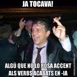 JA TOCAVA!  ALGÚ QUE NO LO POSA ACCENT ALS VERBS ACABATS EN -IA