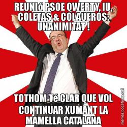 REUNIó PSOE QWERTY, IU, COLETAS & COLAUEROS: UNANIMITAT ! TOTHOM Té CLAR QUE VOL CONTINUAR XUMANT LA MAMELLA CATALANA