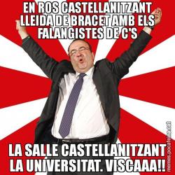 EN ROS CASTELLANITZANT LLEIDA DE BRACET AMB ELS FALANGISTES DE C'S LA SALLE CASTELLANITZANT LA UNIVERSITAT. VISCAAA!!