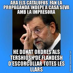 ARA ELS CATALUFOS  FAN LA PROPAGANDA INDEPE A CASA SEVA AMB LA IMPRESORA HE DONAT ORDRES ALS TERSHIOSH DE FLANDESH D'ESCORCOLLAR TOTES LES LLARS