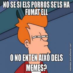 NO SE SI ELS PORROS SE'LS HA FUMAT ELL O NO ENTEN AIXÒ DELS MEMES?