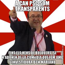 A CAN PSC SOM TRANSPARENTS FINS ELS NENS DE BOLQUERS  SE N'ADONEN DE LA COMèDIA QUE FEM AMB L'INVESTIDURA D'EN MARIANO