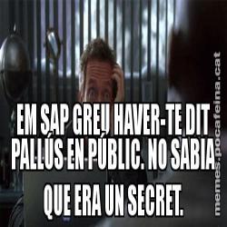 EM SAP GREU HAVER-TE DIT PALLÚS EN PÚBLIC. NO SABIA QUE ERA UN SECRET.