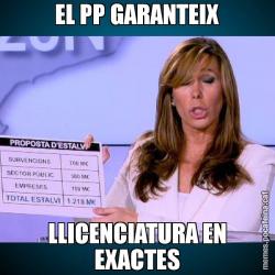 EL PP GARANTEIX LLICENCIATURA EN EXACTES