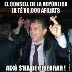 EL CONSELL DE LA REPÚBLICA JA TÉ 80.000 AFILIATS AIXÒ S'HA DE CELEBRAR !