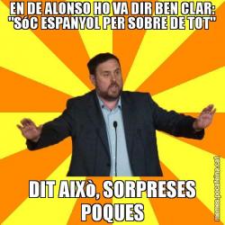 EN DE ALONSO HO VA DIR BEN CLAR: "SóC ESPANYOL PER SOBRE DE TOT" DIT AIXò, SORPRESES POQUES