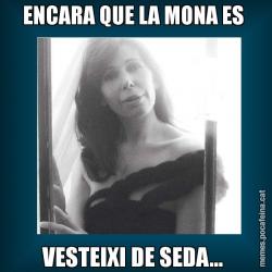 ENCARA QUE LA MONA ES  VESTEIXI DE SEDA...