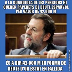 A LA GUARDIOLA DE LES PENSIONS HI QUEDEN PAPERETS DE DEUTE ESPANYOL PER VALOR DE 42.000 M ÉS A DIR:42.000 M EN FORMA DE DEUTE D'UN ESTAT EN FALLIDA