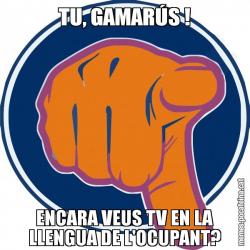 TU, GAMARÚS ! ENCARA VEUS TV EN LA LLENGUA DE L'OCUPANT?