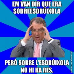 EM VAN DIR QUE ERA SOBREESDRÚIXOLA PERÒ SOBRE L'ESDRÚIXOLA NO HI HA RES.