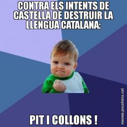 CONTRA ELS INTENTS DE CASTELLA DE DESTRUIR LA LLENGUA CATALANA: PIT I COLLONS !