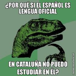¿POR QUÉ SI EL ESPAÑOL ES LENGUA OFICIAL EN CATALUÑA NO PUEDO ESTUDIAR EN ÉL?