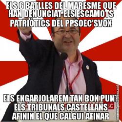ELS 6 BATLLES DEL MARESME QUE HAN DENUNCIAT ELS ESCAMOTS PATRIÒTICS DEL PPSOEC'SVOX ELS ENGARJOLAREM TAN BON PUNT ELS TRIBUNALS CASTELLANS AFININ EL QUE CALGUI AFINAR