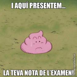 I AQUÍ PRESENTEM... LA TEVA NOTA DE L'EXAMEN!