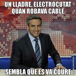 UN LLADRE, ELECTROCUTAT QUAN ROBAVA CABLE SEMBLA QUE ES VA COURE