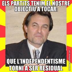 ELS PARTITS TENIM EL NOSTRE OBJECTIU A TOCAR: QUE L’INDEPENDENTISME TORNI A SER RESIDUAL