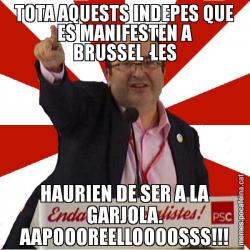 TOTA AQUESTS INDEPES QUE ES MANIFESTEN A BRUSSEL·LES HAURIEN DE SER A LA GARJOLA. AAPOOOREELLOOOOSSS!!!