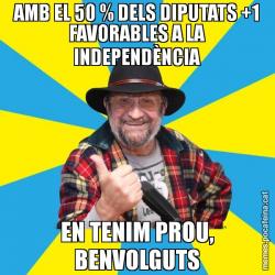 AMB EL 50 % DELS DIPUTATS +1 FAVORABLES A LA INDEPENDÈNCIA EN TENIM PROU, BENVOLGUTS