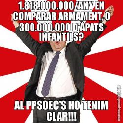 1.818.000.000/ANY EN COMPARAR ARMAMENT, O 300.000.000 D'ÀPATS INFANTILS? AL PPSOEC'S HO TENIM CLAR!!!