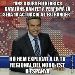 “UNS GRUPS FOLKLÒRICS CATALANS HAN FET A PERPINYÀ LA SEVA 1A ACTUACIÓ A L’ESTRANGER” HO HEM EXPLICAT A LA TV REGIONAL DEL NORD-EST D’ESPANYA