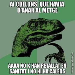 AI COLLONS  QUE HAVIA D'ANAR AL METGE AAAA NO K HAN RETALLAT EN SANITAT I NO HI HA CALERS