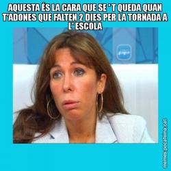 AQUESTA ÉS LA CARA QUE SE ' T QUEDA QUAN T'ADONES QUE FALTEN 2 DIES PER LA TORNADA A L' ESCOLA