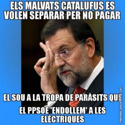 ELS MALVATS CATALUFUS ES VOLEN SEPARAR PER NO PAGAR EL SOU A LA TROPA DE PARÀSITS QUE EL PPSOE 'ENDOLLEM' A LES ELÈCTRIQUES