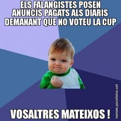ELS FALANGISTES POSEN ANUNCIS PAGATS ALS DIARIS DEMANANT QUE NO VOTEU LA CUP VOSALTRES MATEIXOS !