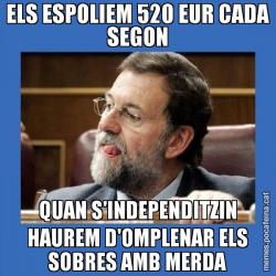 ELS ESPOLIEM 520 EUR CADA SEGON QUAN S'INDEPENDITZIN HAUREM D'OMPLENAR ELS SOBRES AMB MERDA