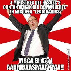 4 MINISTRES DEL PPSOEC'S CANTANT EL "NOVIO DE LA MUERTE" EN MIG DELS "LEGIONARIOS" VISCA EL 155 ! AARRIBAASPAAANYAA!!