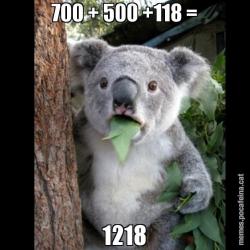 700 + 500 +118 = 1218
