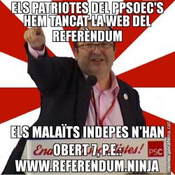 ELS PATRIOTES DEL PPSOEC'S HEM TANCAT LA WEB DEL REFERÈNDUM ELS MALAÏTS INDEPES N'HAN OBERT 7, P.E.: WWW.REFERENDUM.NINJA