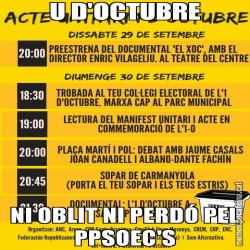 U D'OCTUBRE NI OBLIT NI PERDÓ PEL PPSOEC'S
